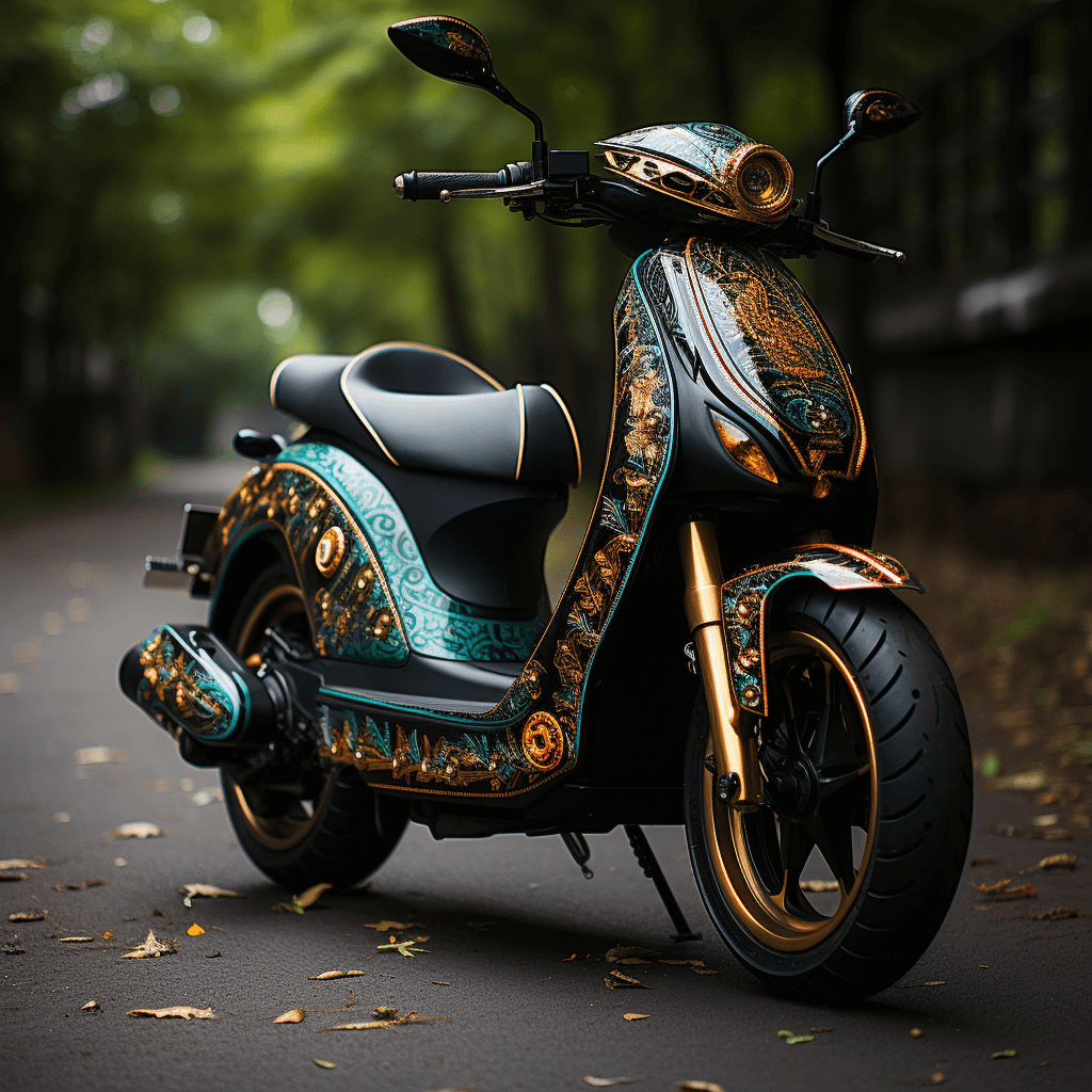 Activa-Scooter-Modied-in-golden-teal-color-Varient-1